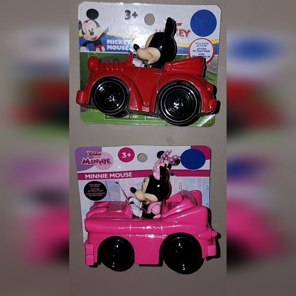 Disney Other - Disney Junior Pull-Back Cars Minnie Mouse & Mickey Lot Of 2 Vehicles 3.5”